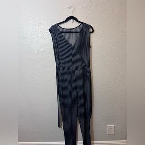 Simply Styled size S - lightly worn Navy Striped Jumpsuit